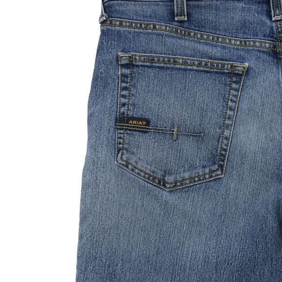 Ariat Rebar Men's M4 Low Rise Boot Blue Denim Jeans Size 34 / 34 - Picture 3 of 14